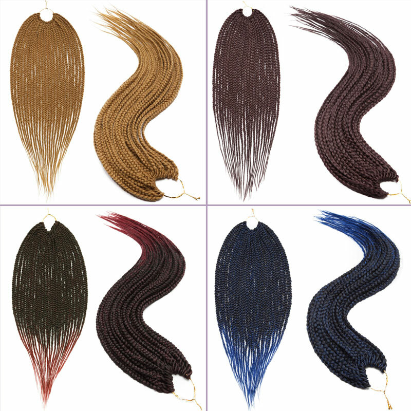 Pre-Braided Micro Box Braids Long Crochet 3X Braiding Hair Extensions for Woman