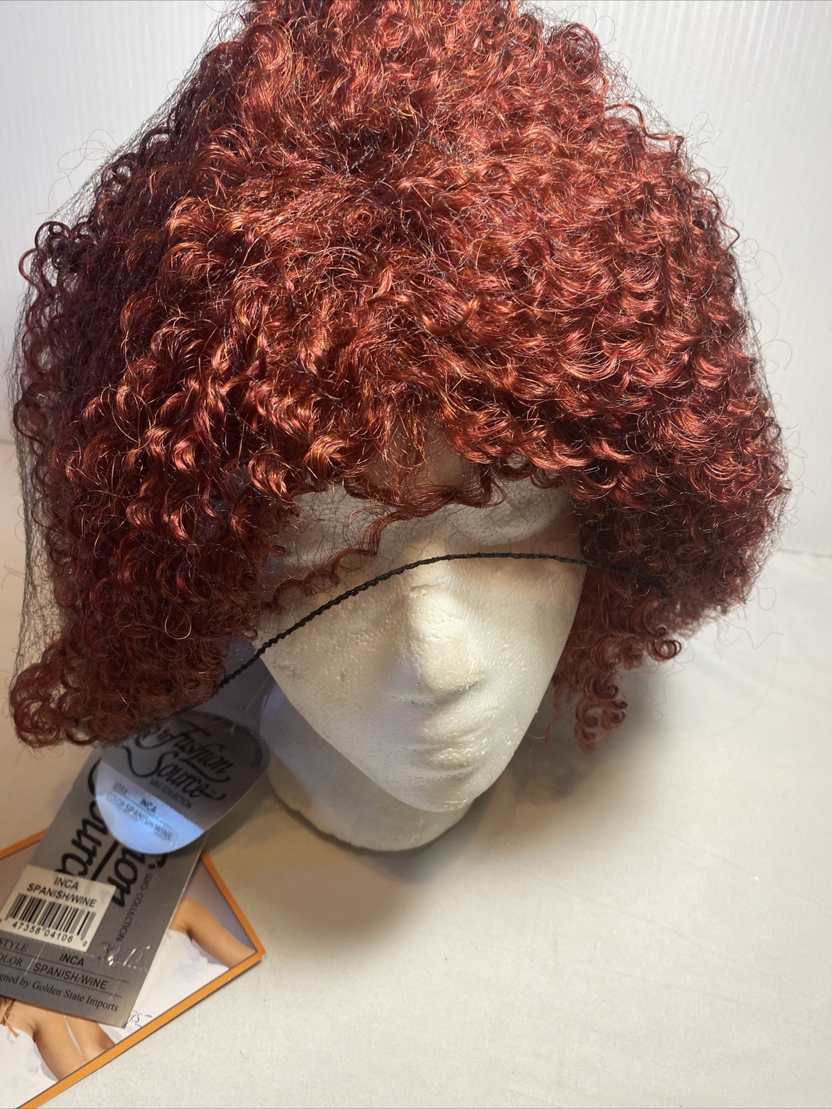 Fashion Source Wig Collection, Inca Style, Spanish/wine color, synthetic New