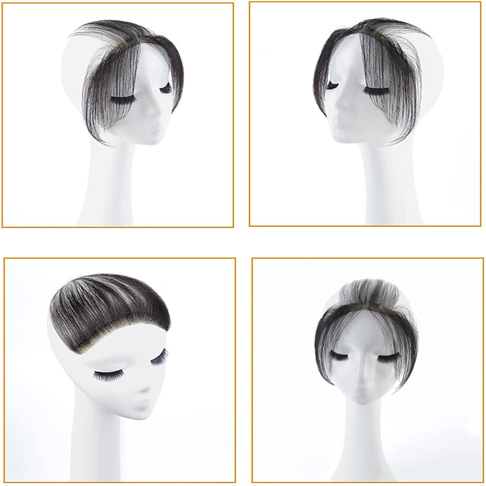 Frontal Hairpiece for Women Human Hair Extensions Thin PU Skin Lace Base Toupee