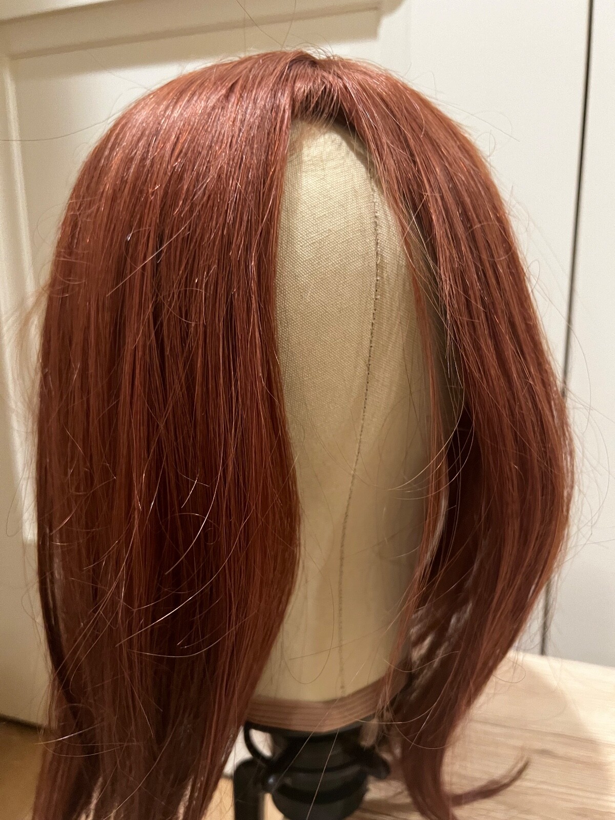 100% Human Hair Topper Cowboy Red Straight Hair 16″