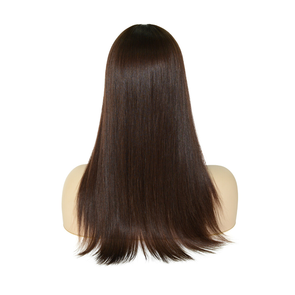 Women 8X8 Topper Mogolian Cuticle Remy Hair Jewish Wig Silk Toppiece 16” JP66#4