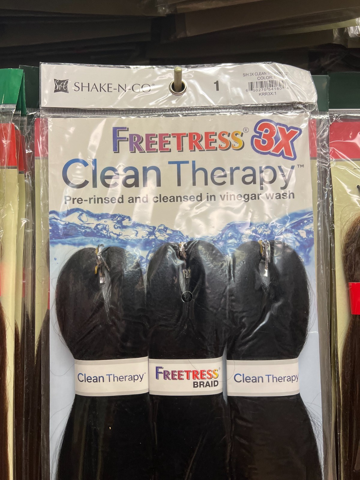 Freetress 3x Clean Therapy 52″ Color 1 . Pre-rinsed and cleansed in vinegas wash