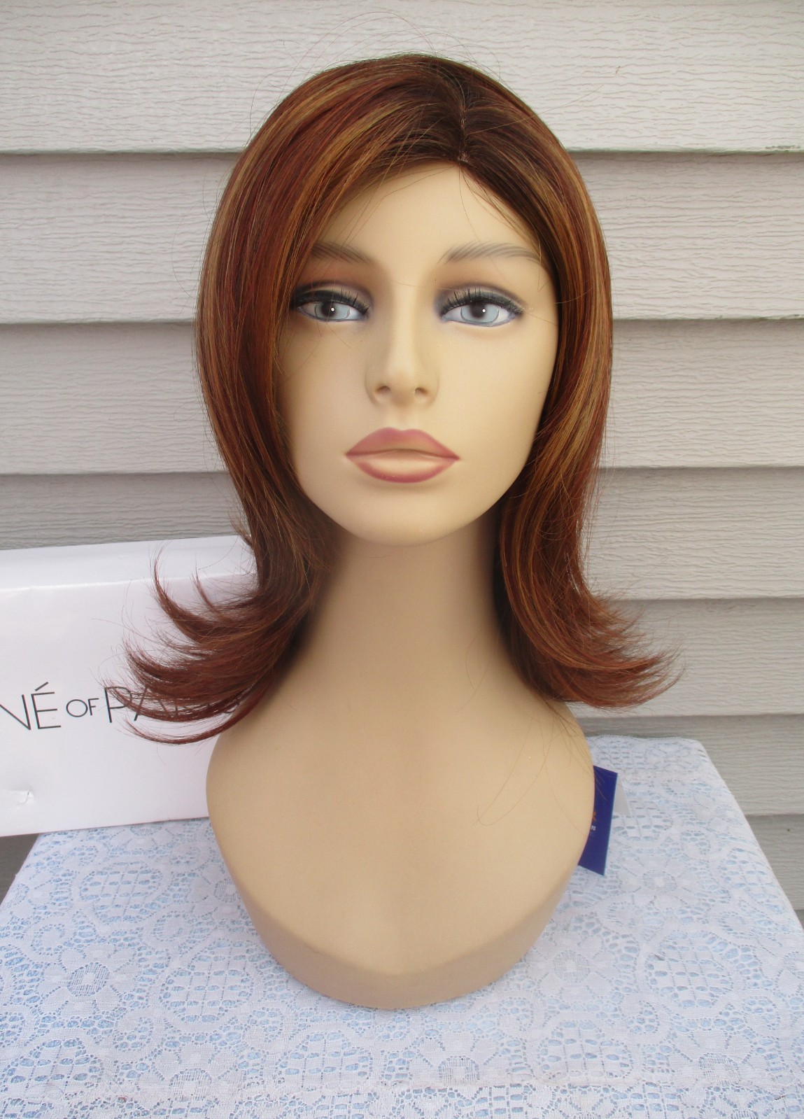 Rene of Paris Wig LUCY Mono Top IRISH SPICE-R Auburn Base Blond HL Dk Roots READ
