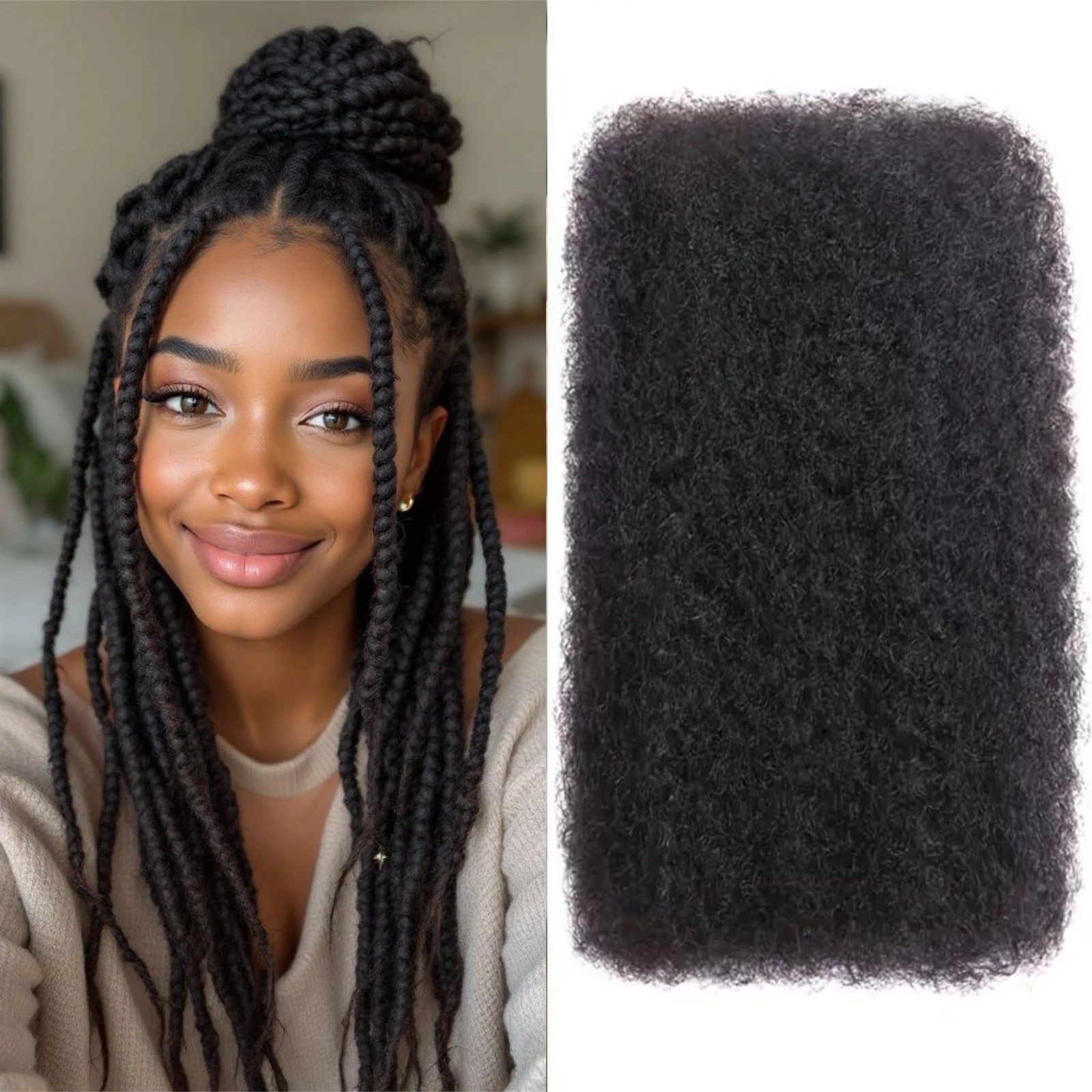 Afro Kinkys Bulk Human Hair for Dreadlocks Extensions and Locs Repair 1 Pack …