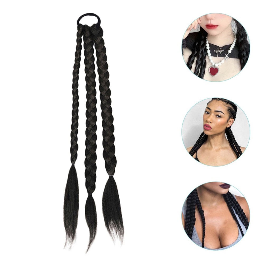 2Pcs Easy to Wear Synthetic Braided Ponytail Extension for Cosplay and Events