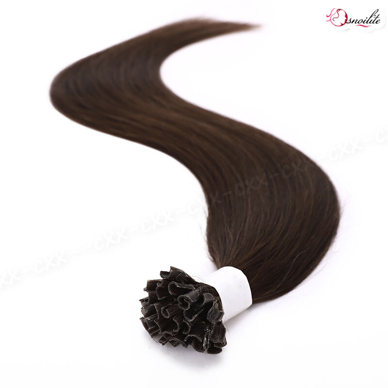 100G Pre Bonded Glue U Nail Tip Keratin Fusion Remy Human Hair Extensions 200PCS