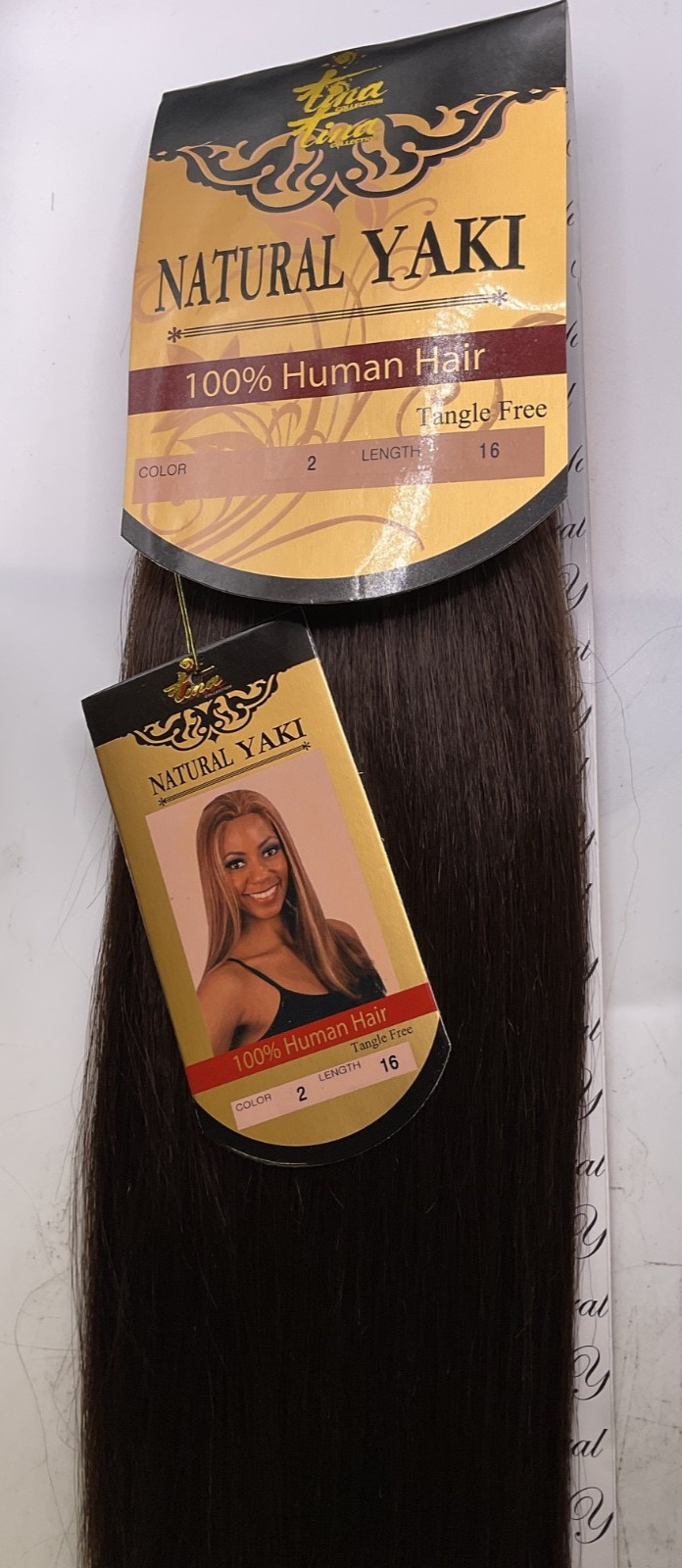 Tina Collection Natural Yaky 100% Human Hair Yaky Weave 16″ Color: 2