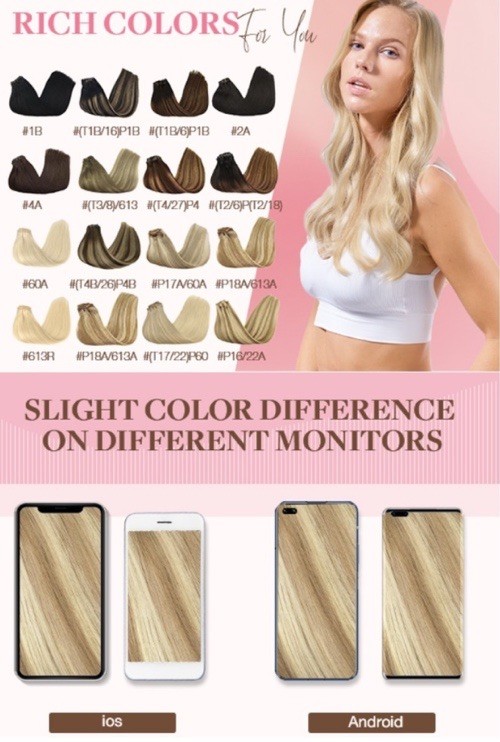 GOO GOO 14″ Seamless Hair Extensions 130g 9Pc Dark Blonde Bleach Blonde P18A/613