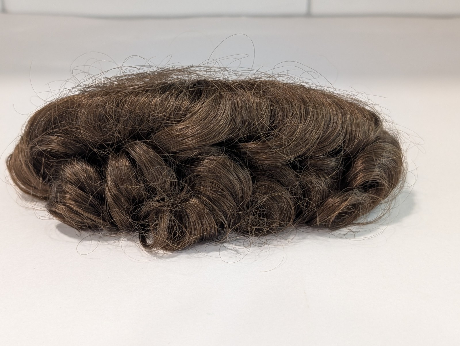 Brown Curly Hair Wig, Size 18, Synthetic Fibers, Made In Japan