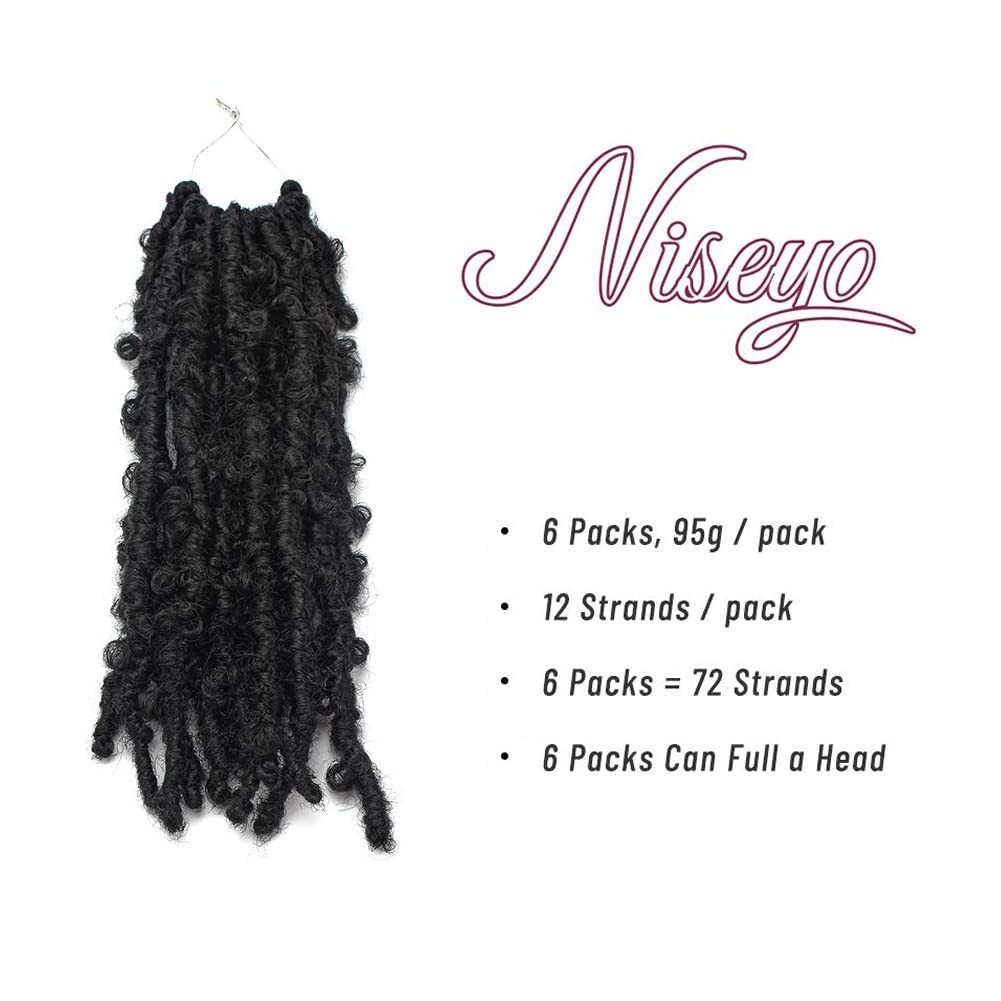 6 Packs Pre-Looped 12 Inch Butterfly Locs Crochet Hair – Natural Black Chic Hair