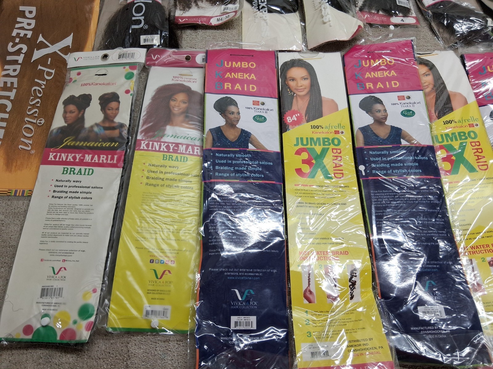 Vivica A Fox Mixed HAIR EXTENSION LOT Of 31 Kanekalon 84″