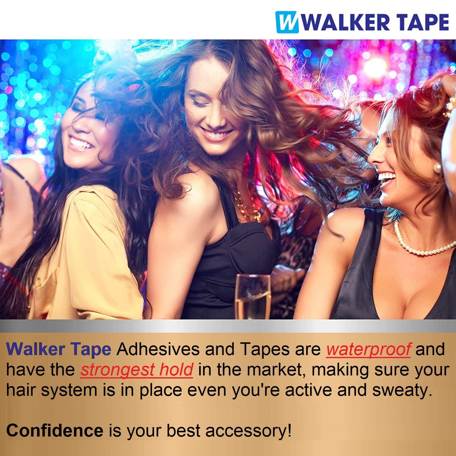 Walker Tape Ultra Hold Hair System Adhesive 3.4Oz W/Wig Glue Brush Applicator