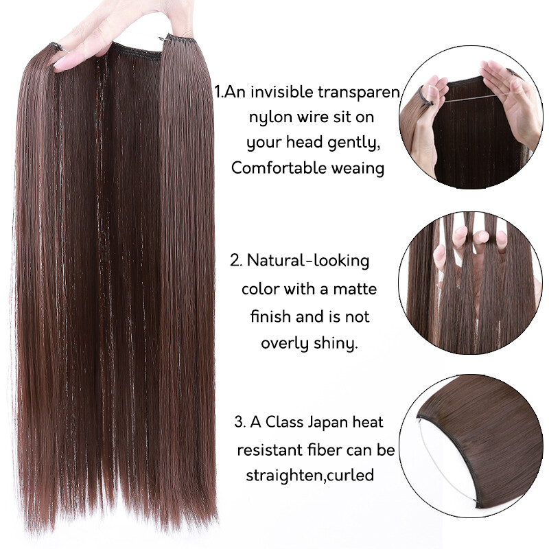 Mega Thick Top Secret Wire No Clip In No Pressure Hair Extensions One Piece Sotf
