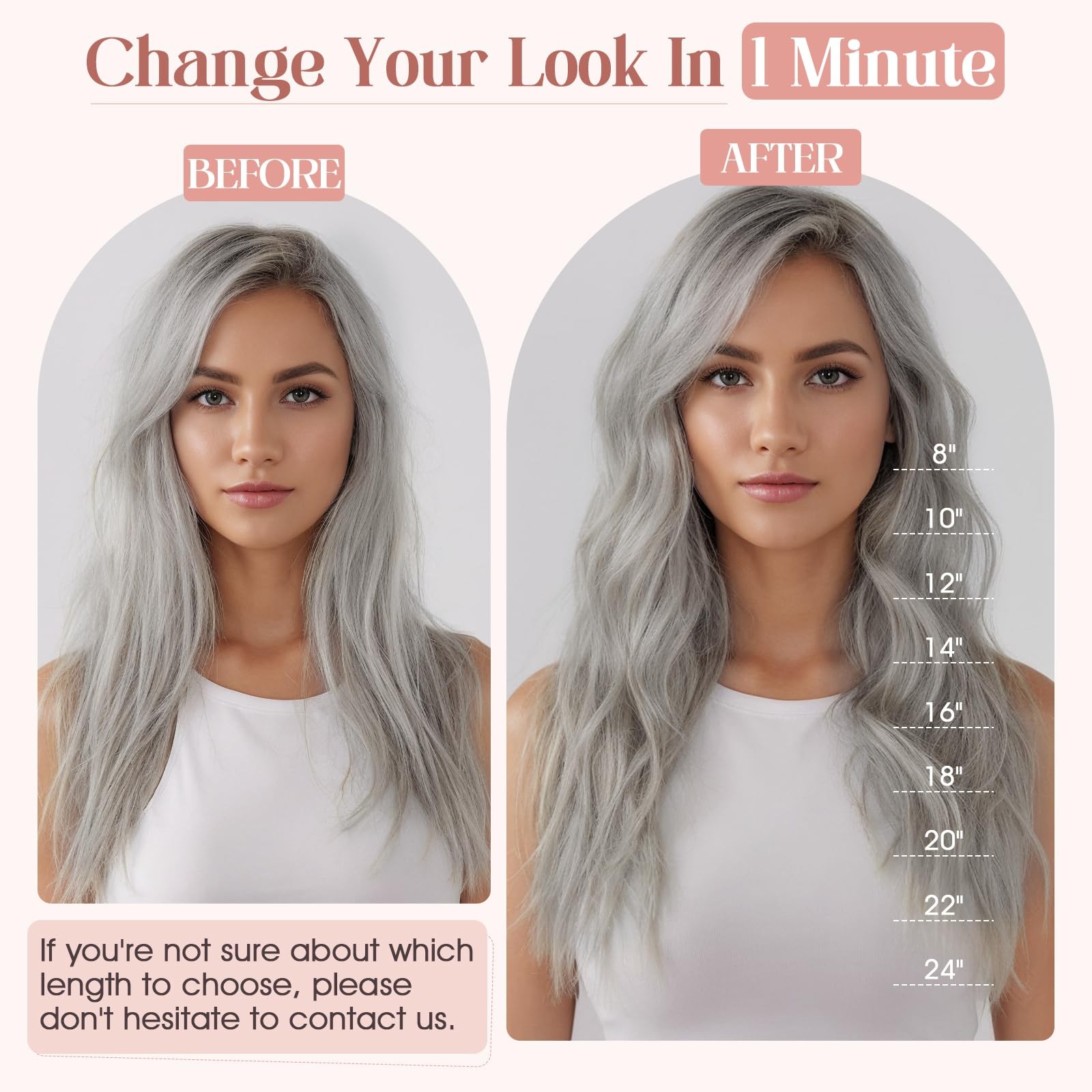 Hairro Clip In Hair Extensions 100 Real Human Hair 14 Inch Thin Clip On Human