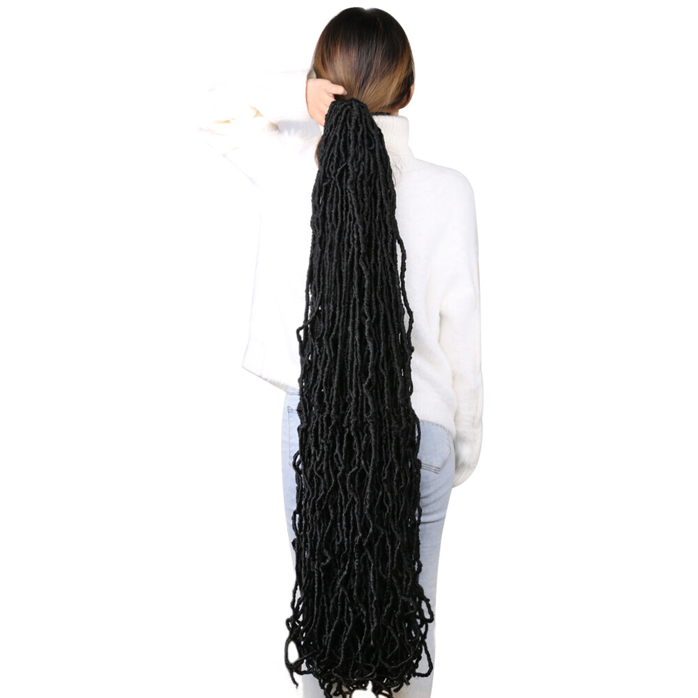 36in Nu Locs Pre Looped Braids Synthetic Crochet Hair Dreadlocks Hair Extensions