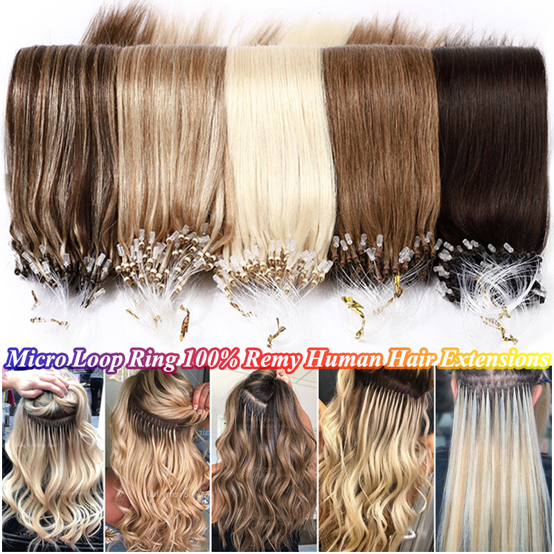 150g Real Thick Micro Ring Human Hair Extensions Loop Microlink Beads Tip 0.5/1g