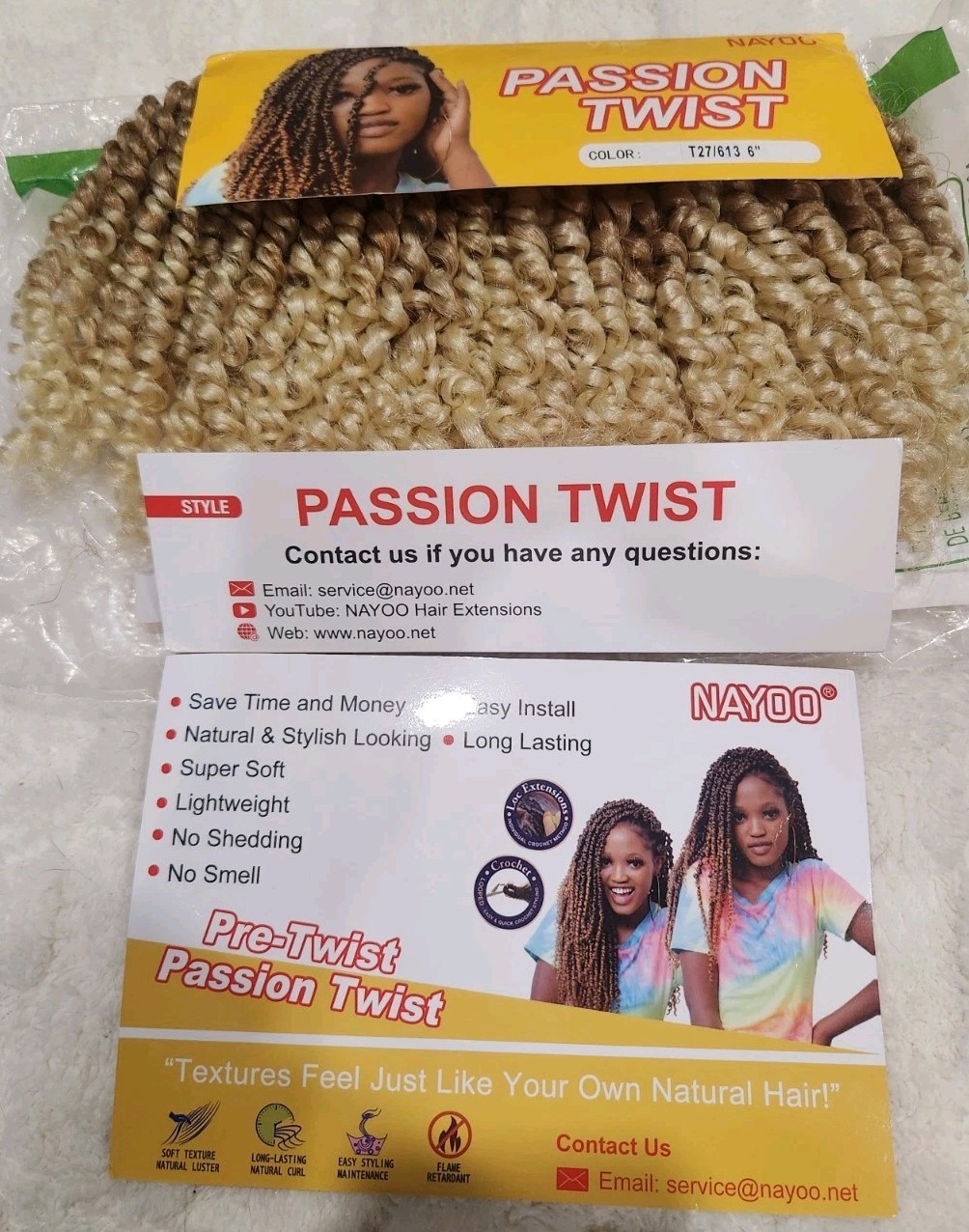 8 Packs 6-Inch Passion Twist Crochet Hair Extensions Brown Blonde Ombre