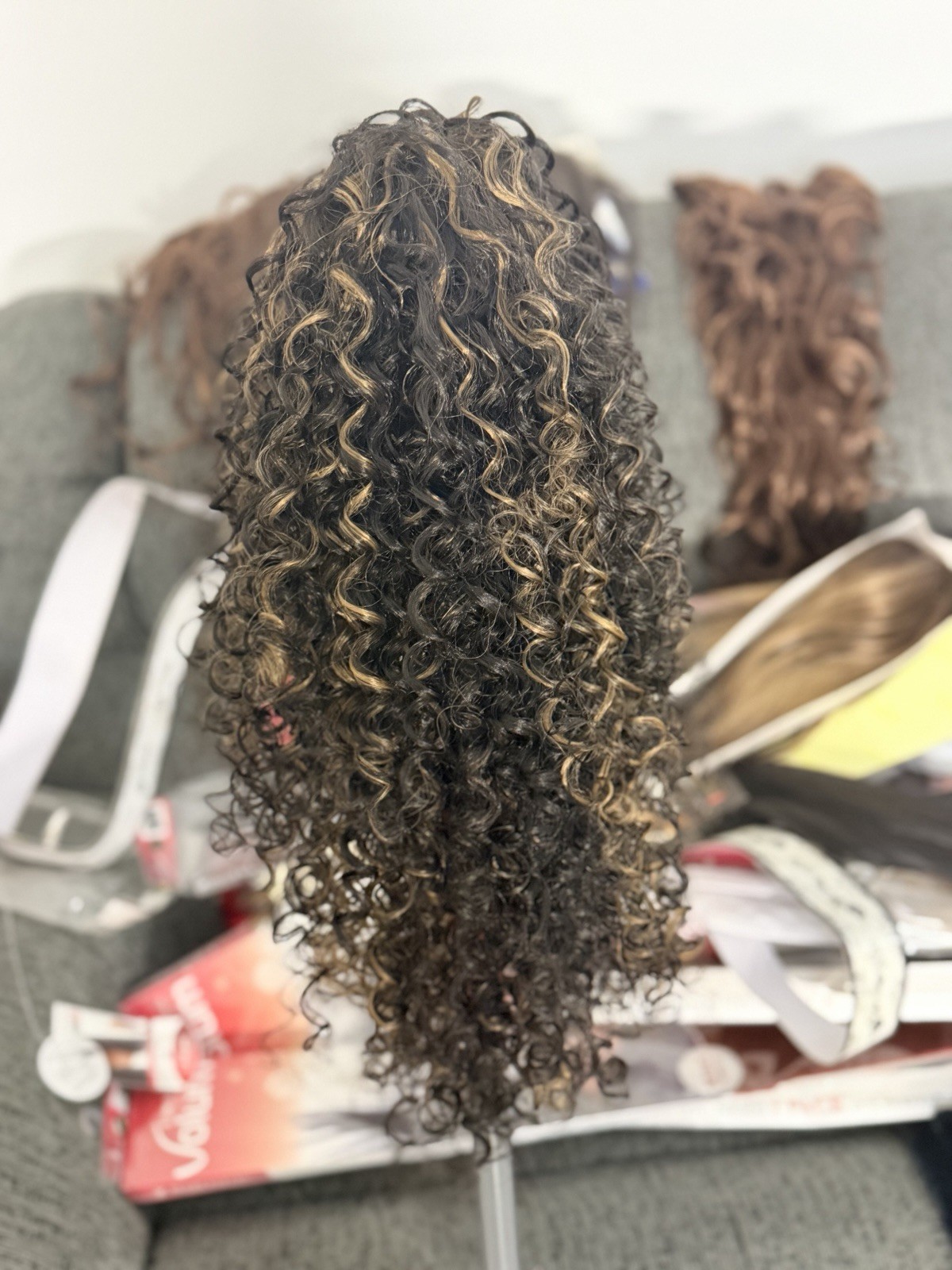 Clip-In Curly Hairpieces for Women Layered Colored Brown Blonde Black Auburn Red