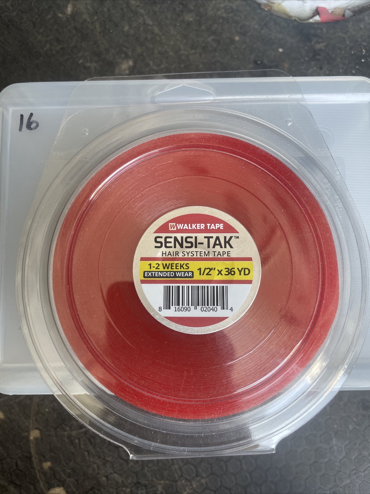 Walker Sensi-Tak Tape Red Liner Clear Wig Toupee Hairpiece Roll 36 Yard