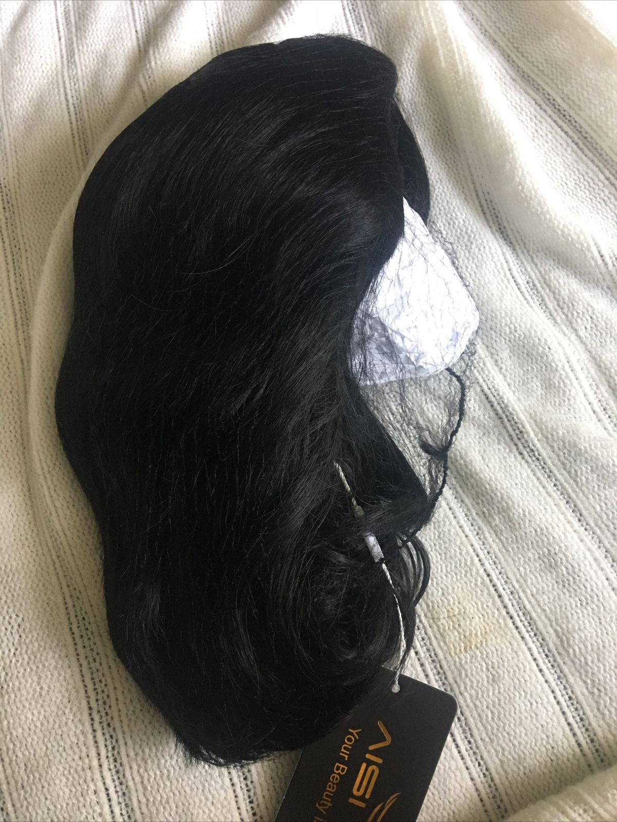 Aisi Hair Wig Ws793 Black synthetic short bob wig with bangs and slight wave