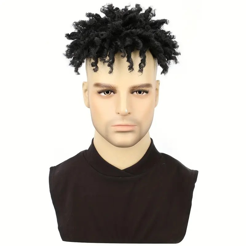 New 3 Inch Dreadlock Hair Wig African American Curly Dreadlock Hairpiece for