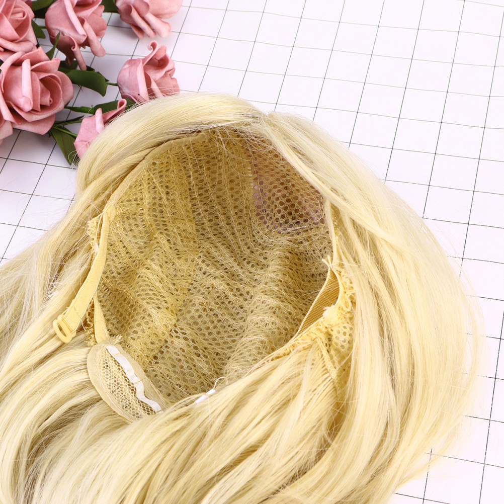 Wig High Temperature Fiber Light Brown for Daily Use 1Set 27.6Inch