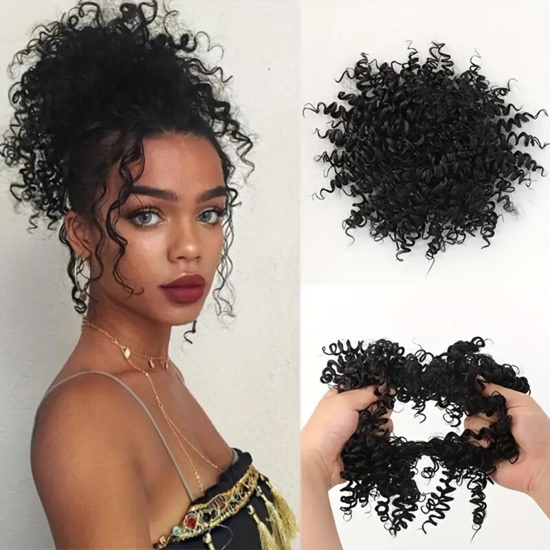 High Elasticity Bun Hairband Synthetic Fiber Hairpiece For Women Everyday Wear