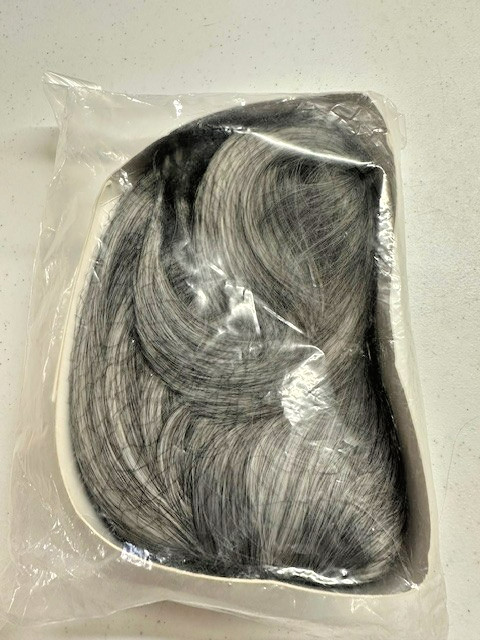 Women Cosplay Costume Gray Silver White Straight Wig Shoulder Length Hair