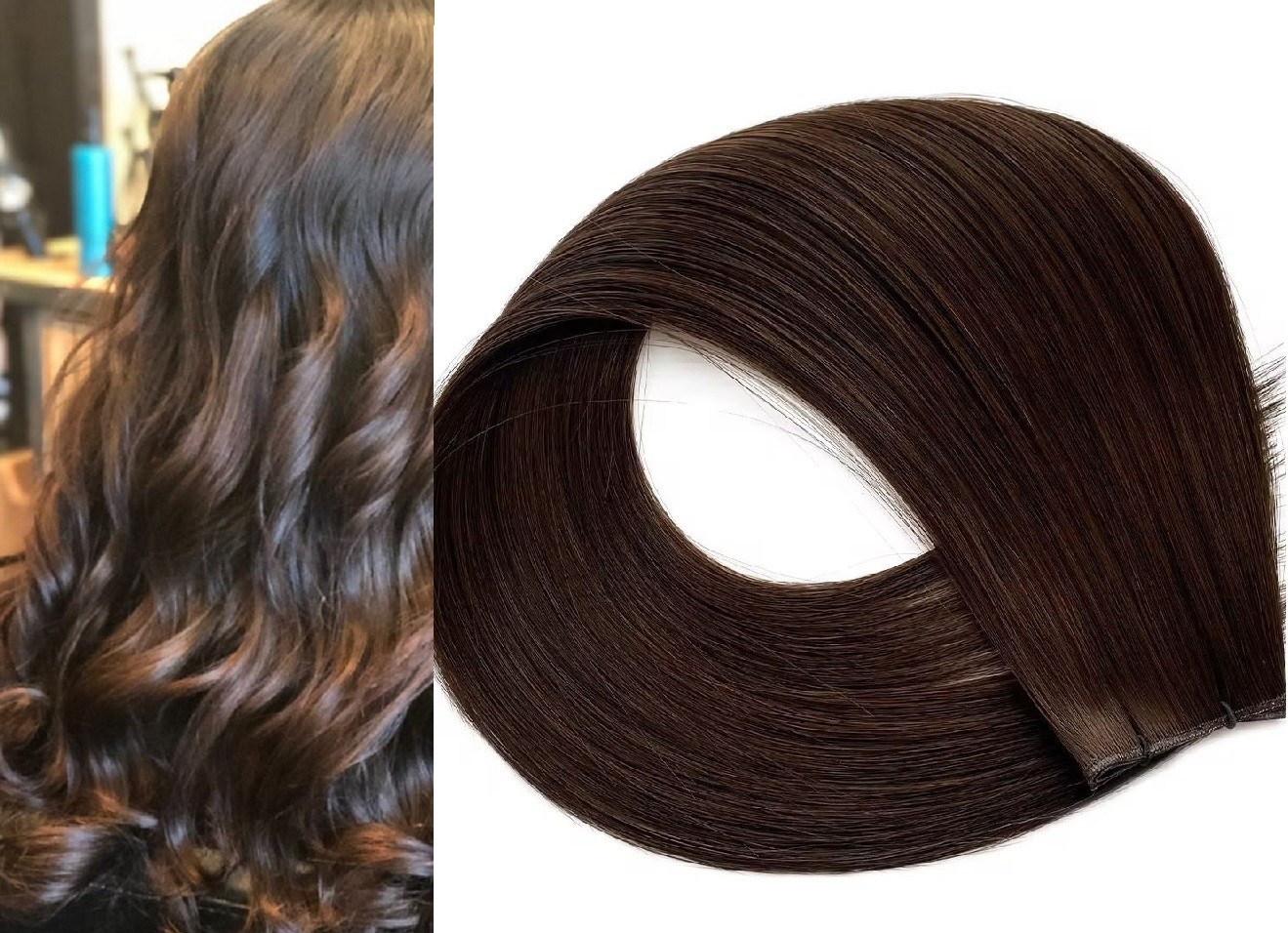 18″, 22″ Genius Wefts, 50g,100% Human Remy Hair Extensions #3 Medium Dark Brown