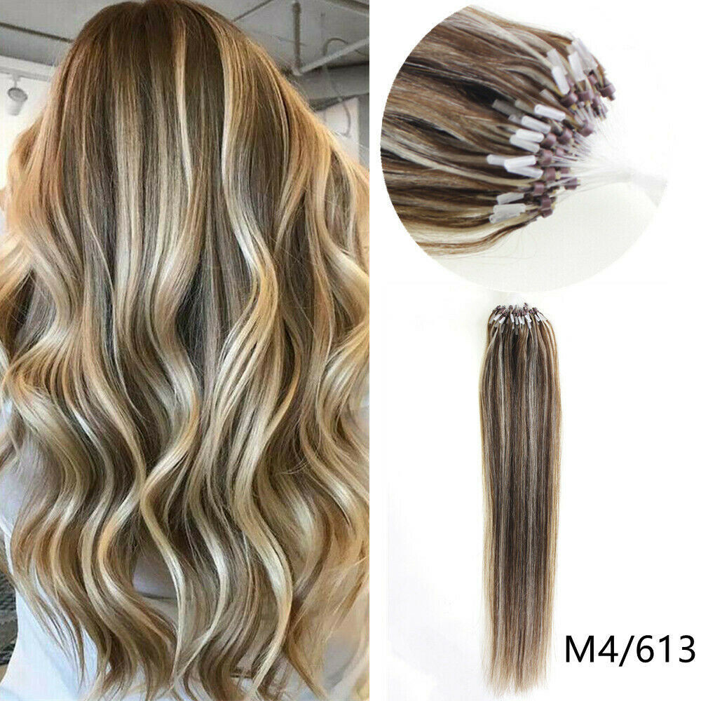 Micro Ring Loop Hair Extensions Real Human Hair Micro Beads Link Thick Remy Hair