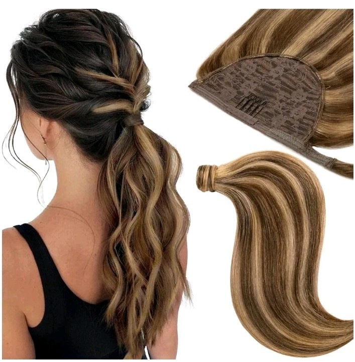 Hair Ponytail Wrap Around Hair Ponytail Extension P4/27 22″inch