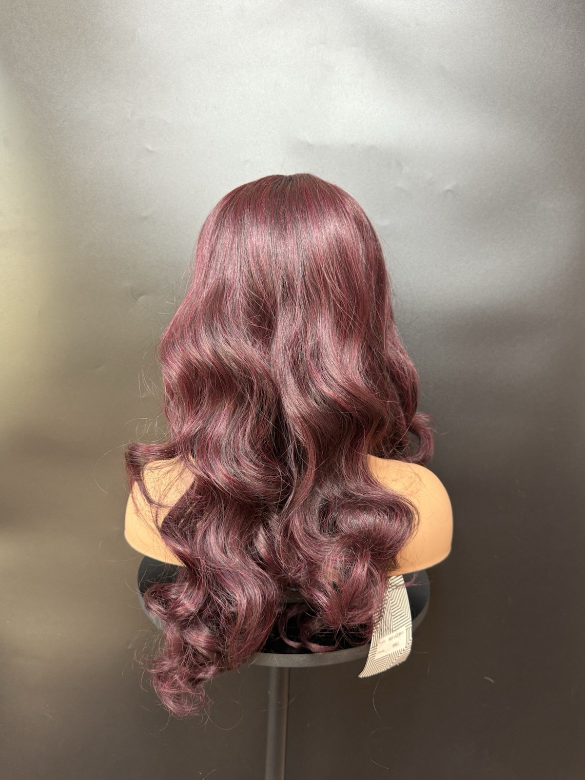 Wine Red burgundy wig 24 inch long Lace Front Middle Part