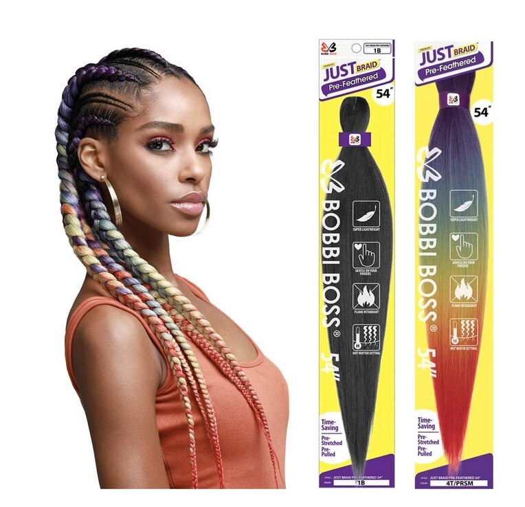 Bobbi Boss Synthetic Braiding Hair JUST BRAID PRE-FEATHERED 54″