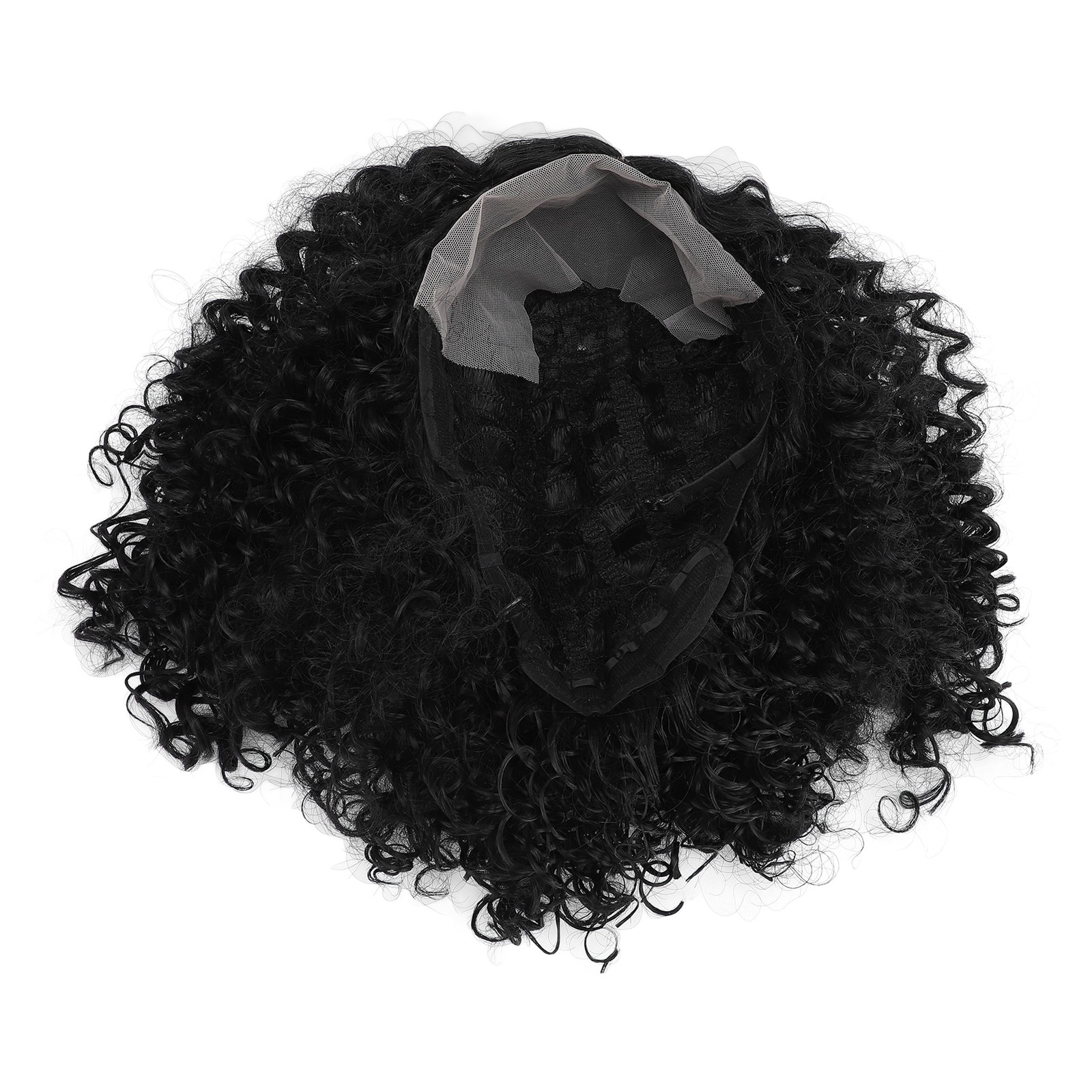 14in Short Curly Deep Wave Wig Middle Part Glueless Adjustable Size Women