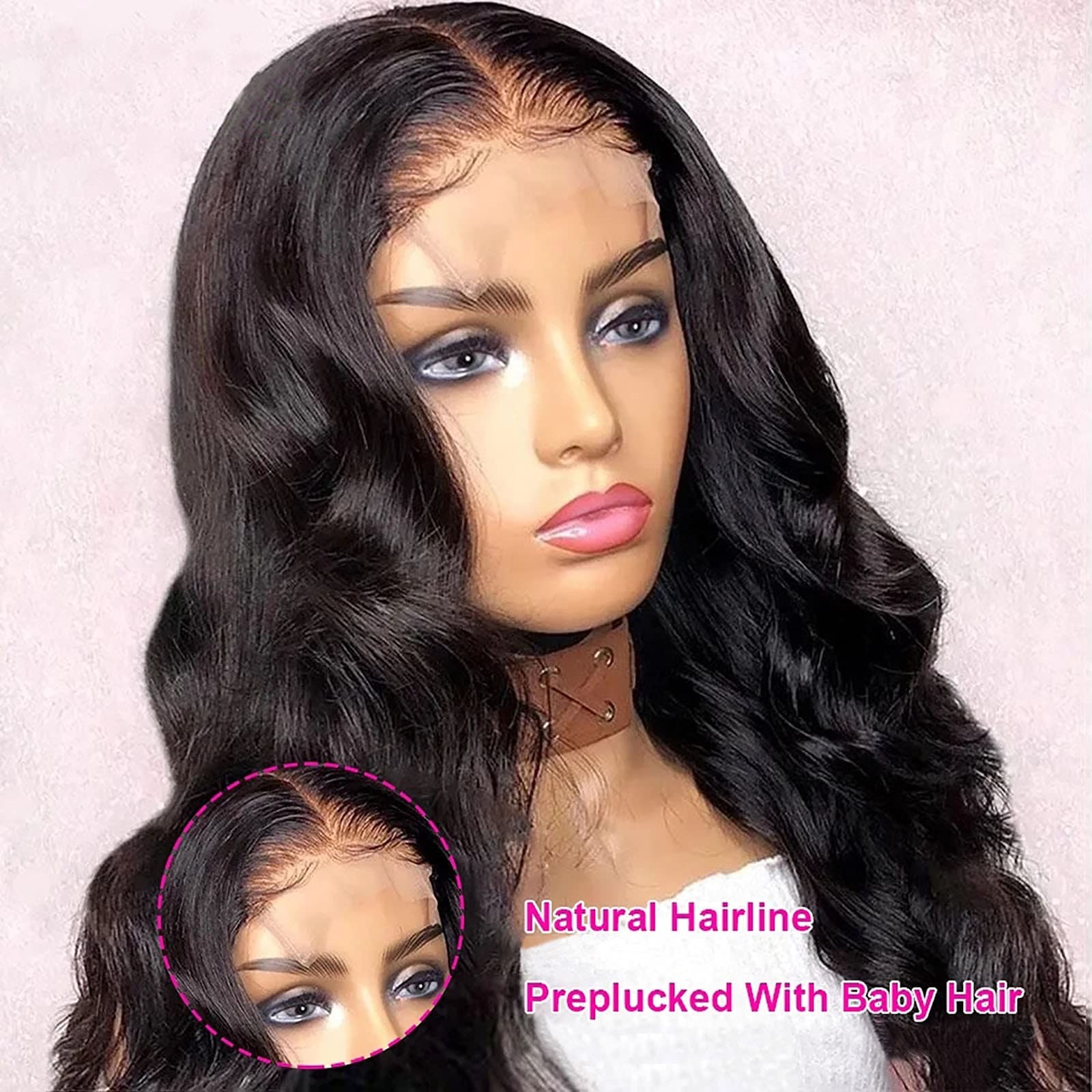 20 Inch Body Wave Glueless Wigs Human Hair 4×4 Lace Closure Wigs 200 Density …