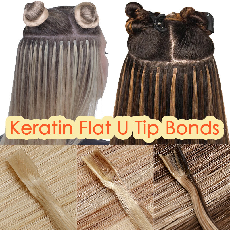 Keratin Hair Extensions Human Hair Pre-Bonded 100% Real Remy strands Full Head