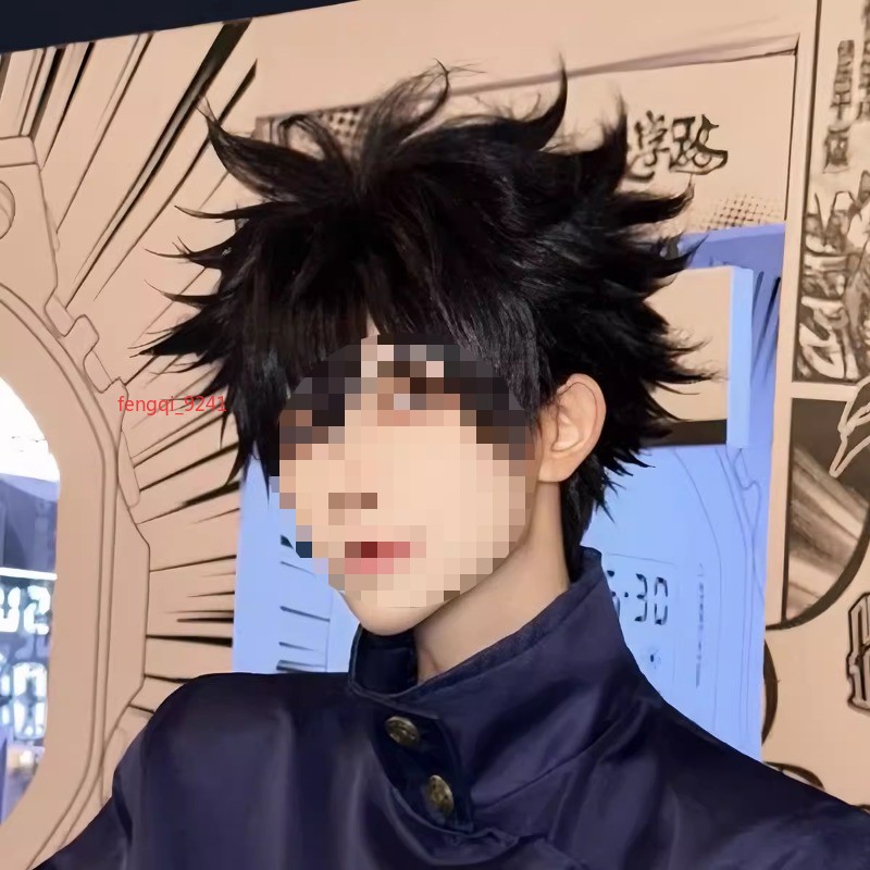 Jujutsu Kaisen Fushiguro Megumi Cos Wig Trend Puffy Short Hair Anime Headdress