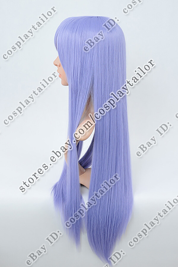 70 cm Light Purple Long Straight Wigs with Bangs Stylish Synthetic Wigs