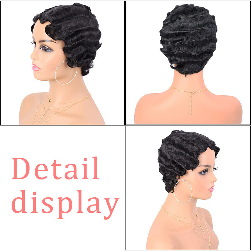 Retro Vintage Finger Wave Wigs for Lady Women Mommy 1920’s Party Wig Cosplay Wig