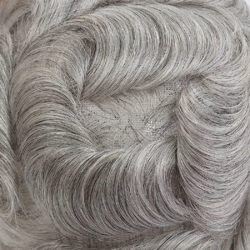 Full French Lace Toupee For Men Human Hair Replecement System Natural Hairpieces