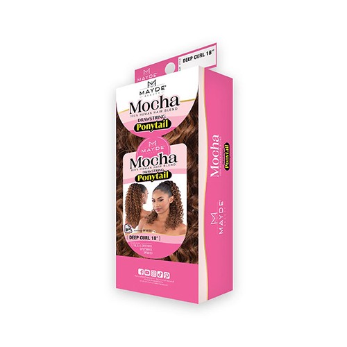 Mayde beauty Mocha Ponytail – Deep curl 18″