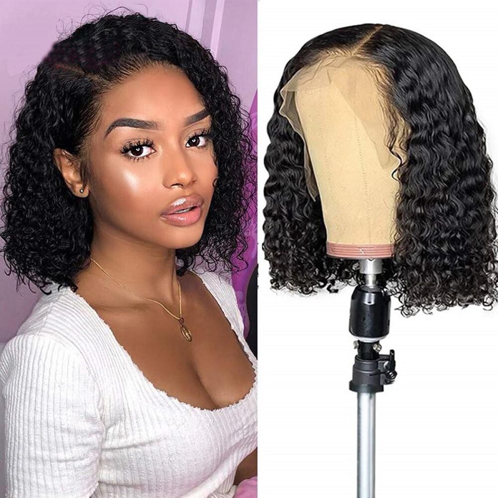 Short Bob Wigs Deep Wave Rose Net Wigs Short Curly Bob Wig Glueless Machine Made