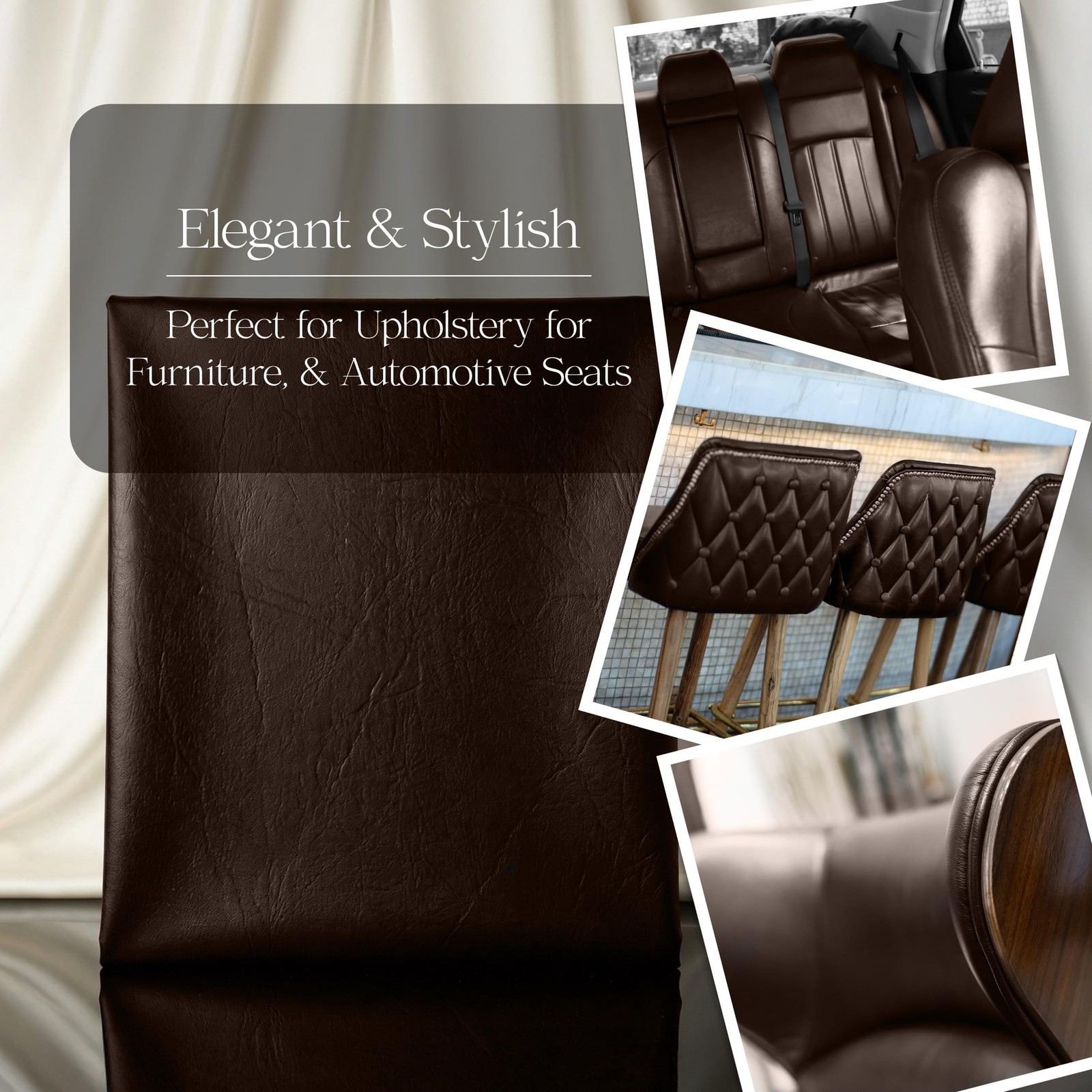 Burlapfabric.com Brown Faux Leather Fabric Upholstery Vinyl 54 Inches Wide So…