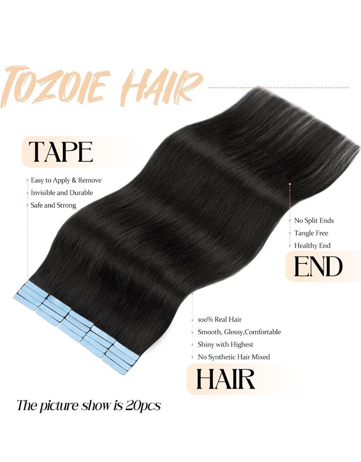 CLEARANCE Tape In 100% Real Remy Human Hair Extensions Skin Weft Full Head Ombre