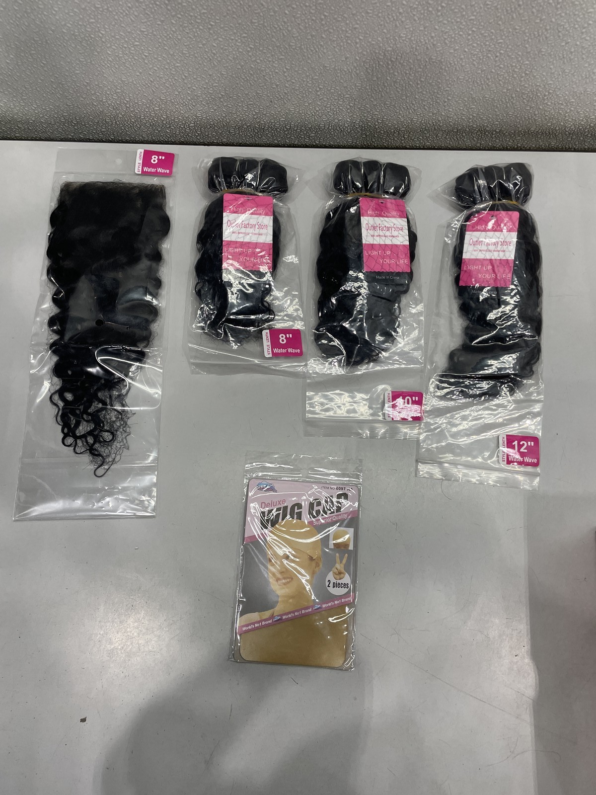 Miss Gaga Brazilian Natural Black Water Wave Human Hair Bundles 8″ 8″10″12″