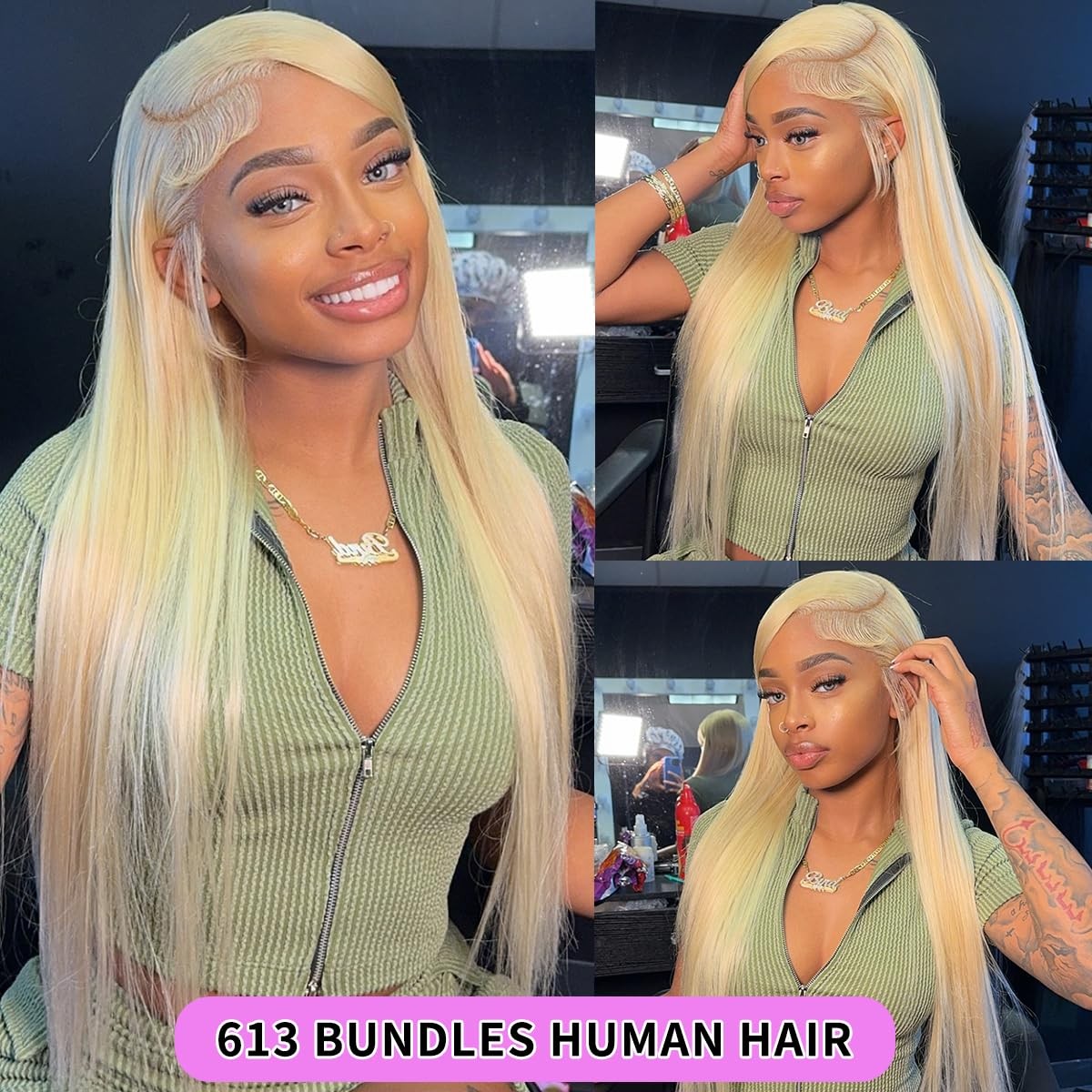 16 Inch 613 Bundles Human Hair Straight Blonde Human Hair Bundles 100% Unprocess