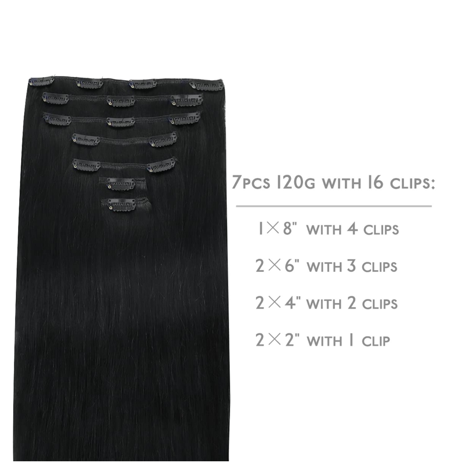 Natural Jet Black Human Hair Extensions
