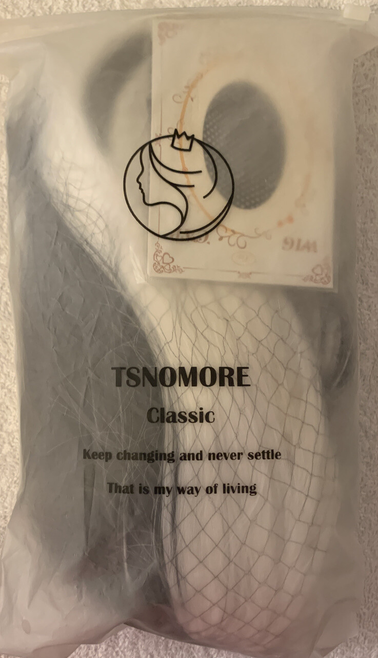 Tsnomore Fashion Long Straight Black And White With Bangs 36” Cosplay/Party