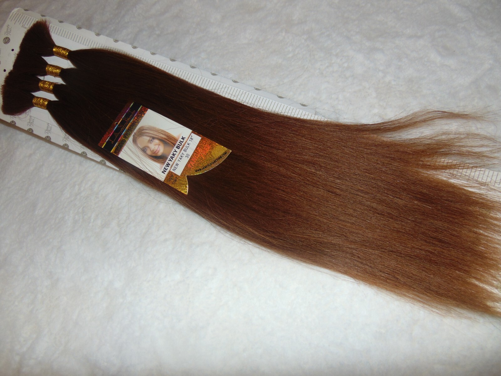 2 PK Janet Collection 100% Human Hair New Yaki Bulk 18″Color 30 (8 Bundles)