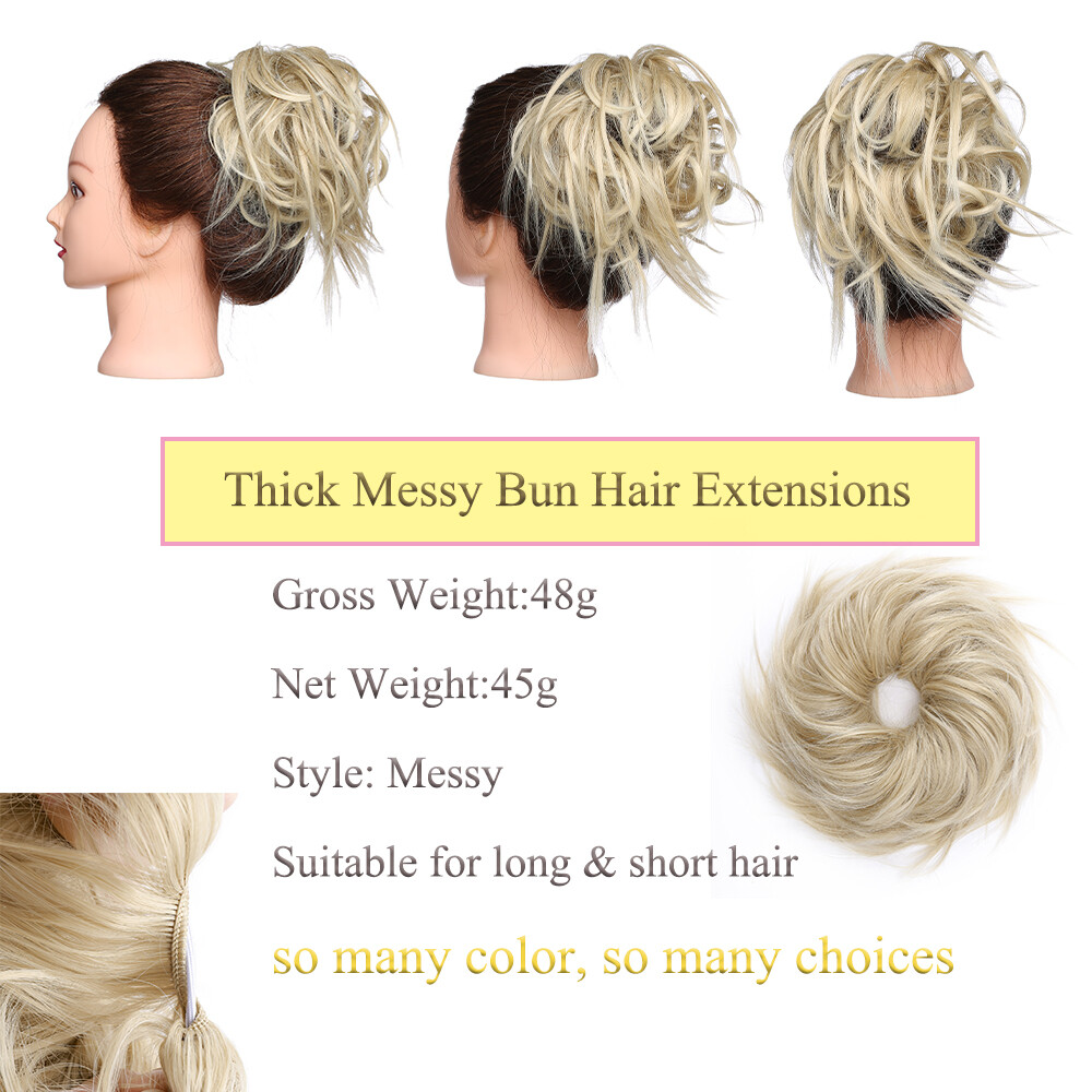1PCS Messy Bun Scrunchie Hair Extensions Ponytail Hairpiece as Human Hair Woman